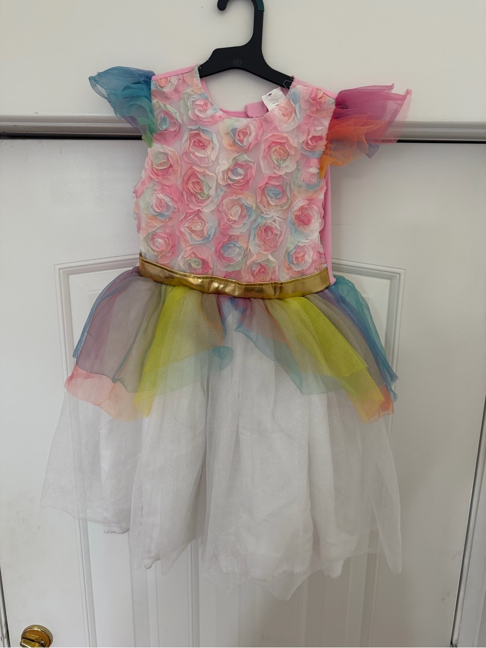 Target Girls Pink Multicolor Floral Rainbow Tulle Halloween Costume